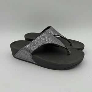 Fitlop LULU Silver Glitter Sandals‎ Women's Size 9 Flips Flops Vacation Beach
